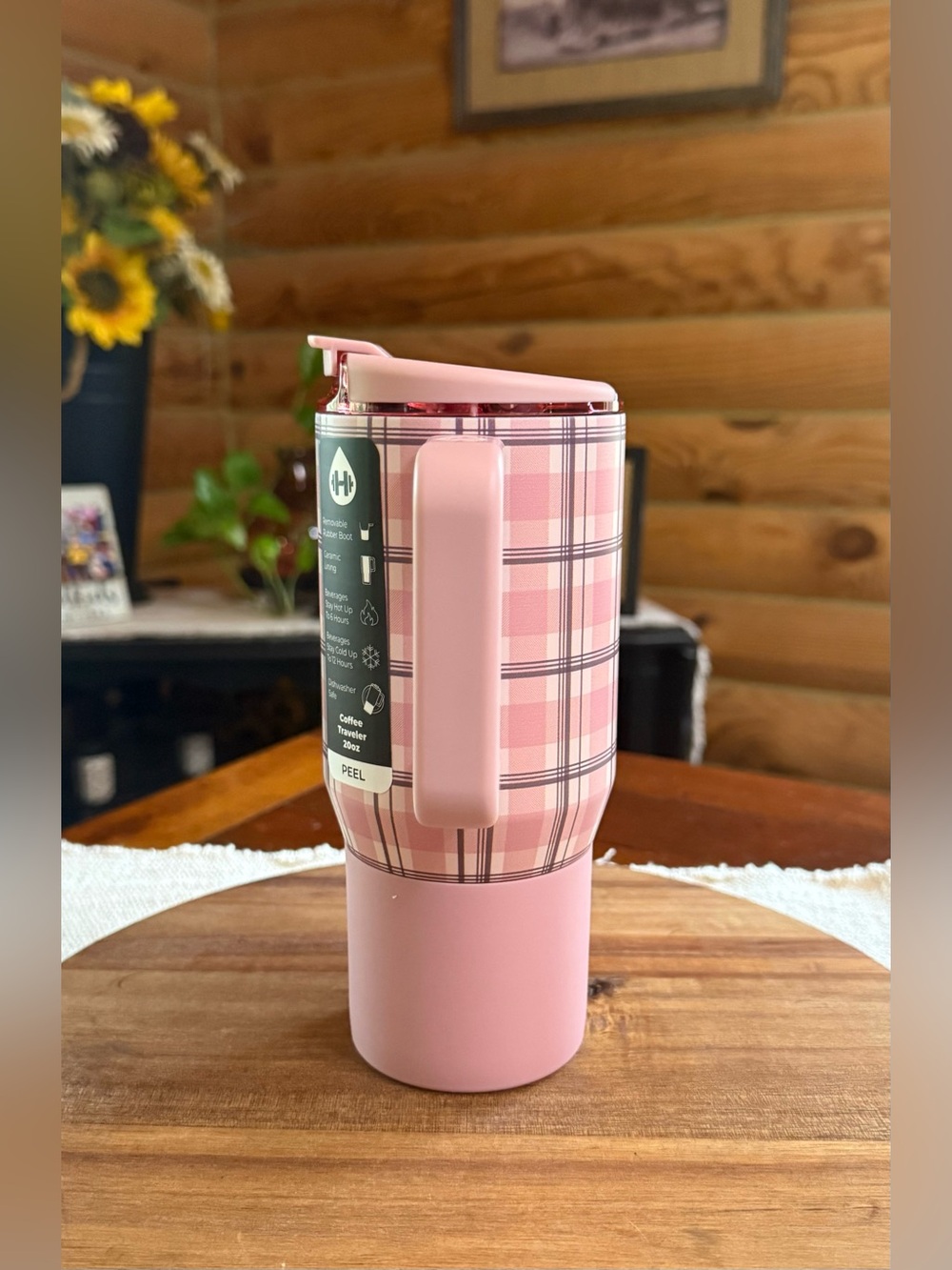 PILLOW TALK PLAID HydroJug 20oz Coffee Traveler • CERAMIC LINED